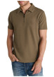 Thumbnail Polo à manches courtes doté d'un zip de fermeture et d'une maille piquée beige - Image 3