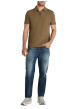 Thumbnail Polo à manches courtes doté d'un zip de fermeture et d'une maille piquée beige - Image 4