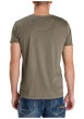 Thumbnail T-shirt en coton taupe avec une coupe droite pourvu d'un col V - Image 2