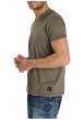 Thumbnail T-shirt en coton taupe avec une coupe droite pourvu d'un col V - Image 5