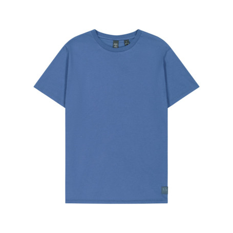 T-shirt en coton à col rond en bord-côte pourvu...