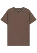 Thumbnail T-shirt en coton chocolat pourvu d'une coupe droite et d'un col rond