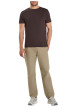 Thumbnail T-shirt en coton chocolat pourvu d'une coupe droite et d'un col rond - Image 3