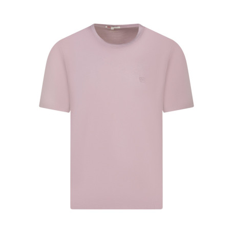 T-shirt en coton mauve à coupe droite pourvu...