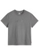 Thumbnail T-shirt en coton gris à coupe droite pourvu d'un col rond et de manches courtes