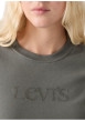 Thumbnail T-shirt en coton gris à coupe droite pourvu d'un col rond et de manches courtes - Image 5