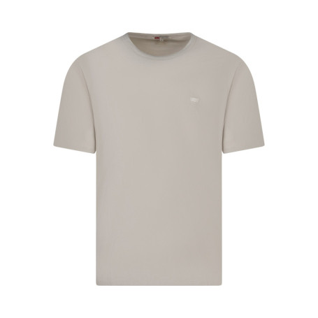 T-shirt en coton beige à coupe droite pourvu...