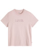 Thumbnail T-shirt en coton rose à coupe droite pourvu d'un col rond et de manches courtes