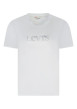 Thumbnail T-shirt en coton blanc à coupe droite pourvu d'un col rond et de manches courtes