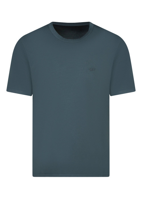 T-shirt en coton vert à coupe droite pourvu...