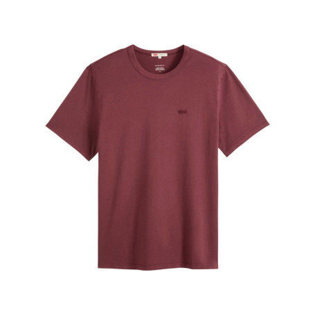 T-shirt en coton bordeaux à coupe droite pourvu...
