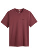 Thumbnail T-shirt en coton bordeaux à coupe droite pourvu de manches courtes