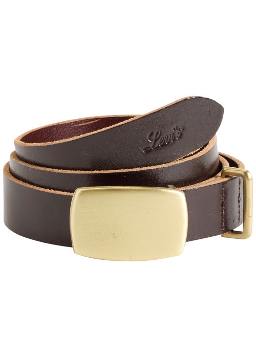 Ceinture en cuir marron en maille lisse pourvu...