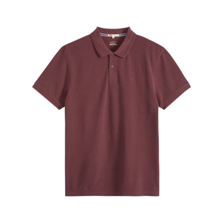 Polo en coton bordeaux à coupe droite pourvu...