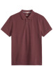 Thumbnail Polo en coton bordeaux à coupe droite pourvu d'un col à revers boutonné