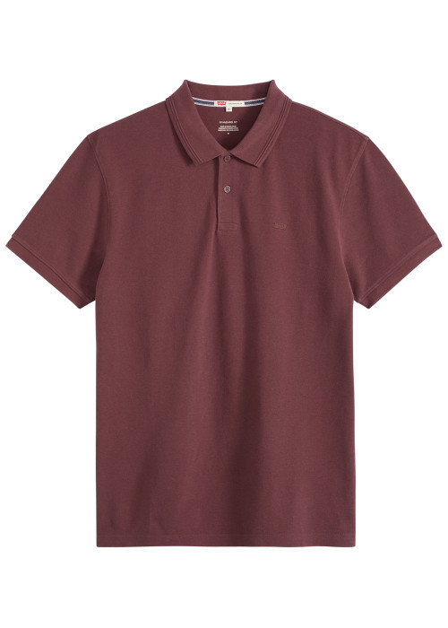 Polo en coton bordeaux à coupe droite pourvu...