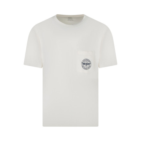 T-shirt en coton écru imprimé à coupe droite...