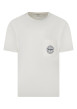 Thumbnail T-shirt en coton écru imprimé à coupe droite pourvu d'un col rond