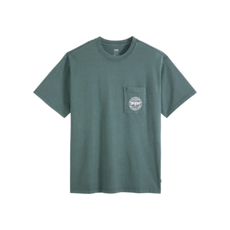 T-shirt en coton ardoise à coupe droite pourvu...