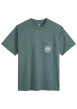 Thumbnail T-shirt en coton ardoise à coupe droite pourvu d'un col rond