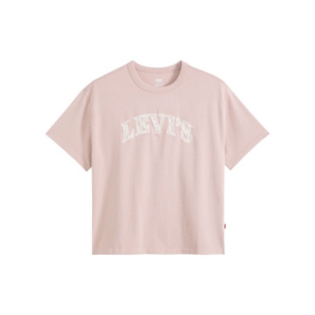 T-shirt en coton rose à coupe droite pourvu...