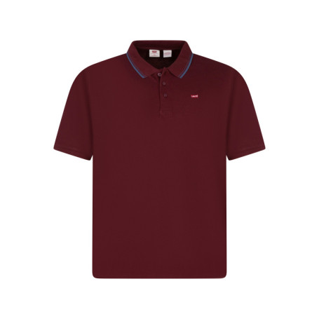 Polo en coton bordeaux à coupe droite pourvu...