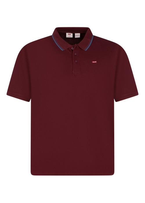 Polo en coton bordeaux à coupe droite pourvu...