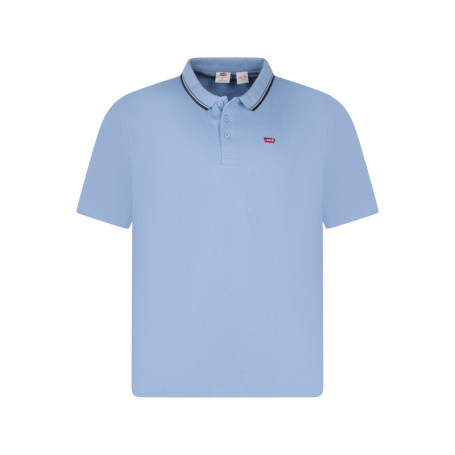Polo en coton bleu à coupe droite pourvu d'un...