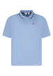 Thumbnail Polo en coton bleu à coupe droite pourvu d'un col à revers boutonné