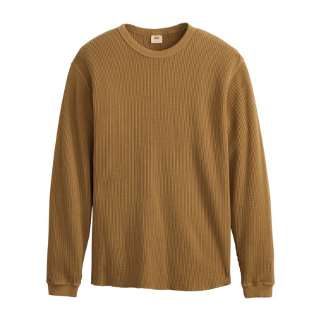 T-shirt en coton camel à coupe droite pourvu de...