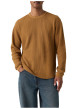 Thumbnail T-shirt en coton camel à coupe droite pourvu de manches longues - Image 6