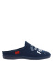 Thumbnail Mules bleues marine à talon plat avec imprimé foot et écritures - Image 2
