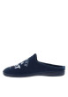 Thumbnail Mules bleues marine à talon plat avec imprimé foot et écritures - Image 4