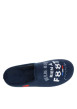 Thumbnail Mules bleues marine à talon plat avec imprimé foot et écritures - Image 5