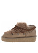 Thumbnail Boots taupe à talon compensé bas et à slip-on avec lacets ronds décoratifs - Image 3