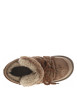 Thumbnail Boots taupe à talon compensé bas et à slip-on avec lacets ronds décoratifs - Image 5