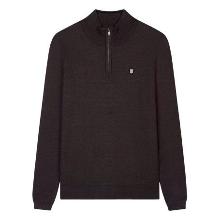Pull anthracite chiné avec une coupe droite et...