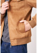 Thumbnail Blouson camel uni avec une coupe droite et un col à capuche - Image 4