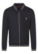 Thumbnail Sweat zippé bleu marine uni à col bomber avec des liserés et le logo