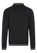 Thumbnail Sweat zippé bleu marine uni à col bomber avec des liserés et le logo - Image 2