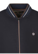 Thumbnail Sweat zippé bleu marine uni à col bomber avec des liserés et le logo - Image 3