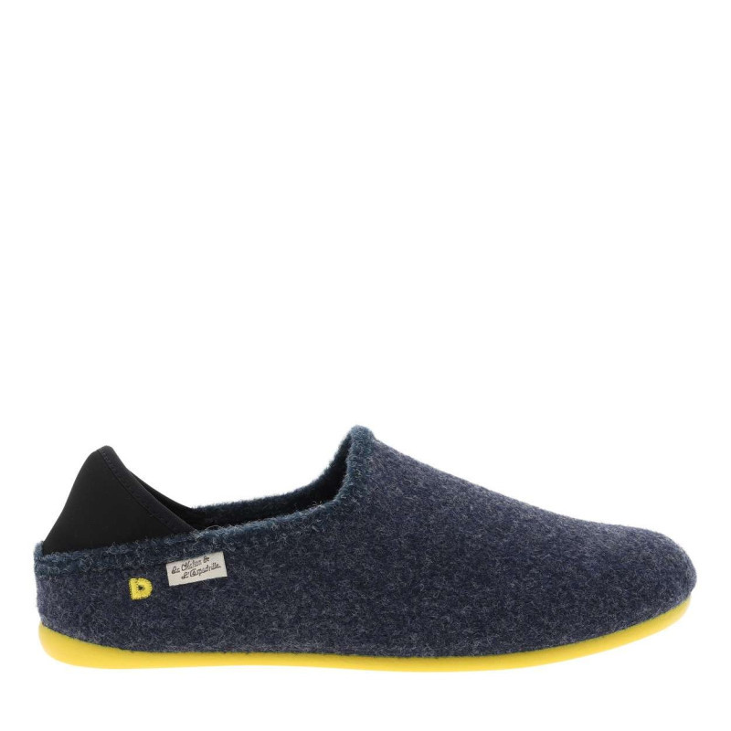 La Maison De L'espadrille - Mules Bleues Marine à Talon Plat Avec Un Revêtement En Sherpa - Bleu Marine