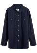 Thumbnail Chemise brut unie à coupe droite avec un col chemise et poches sur la poitrine