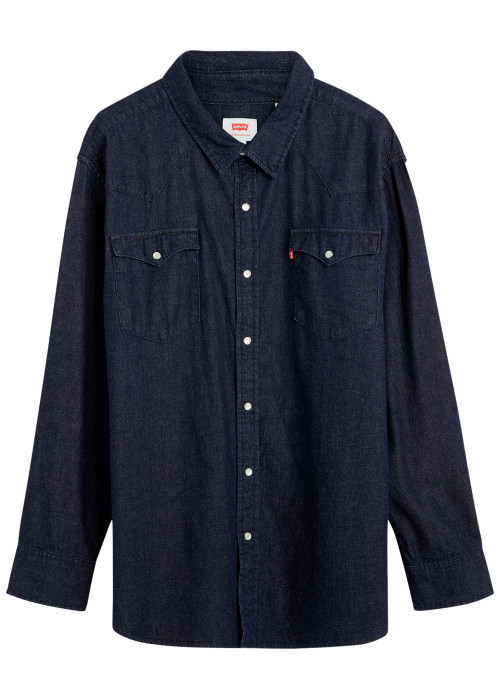 Chemise brut unie à coupe droite avec un col...