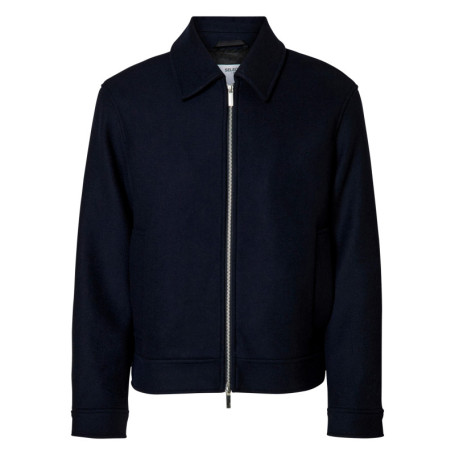 Veste Philip marine unie à coupe droite avec...