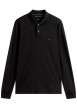 Thumbnail Polo en coton noir uni avec une coupe droite et un col à rabats