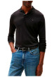 Thumbnail Polo en coton noir uni avec une coupe droite et un col à rabats - Image 2