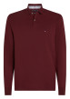 Thumbnail Polo en coton biologique bordeaux uni coupe régular avec un col polo et un imprimé légèrement chiné