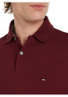 Thumbnail Polo en coton biologique bordeaux uni coupe régular avec un col polo et un imprimé légèrement chiné - Image 3
