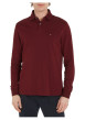 Thumbnail Polo en coton biologique bordeaux uni coupe régular avec un col polo et un imprimé légèrement chiné - Image 4